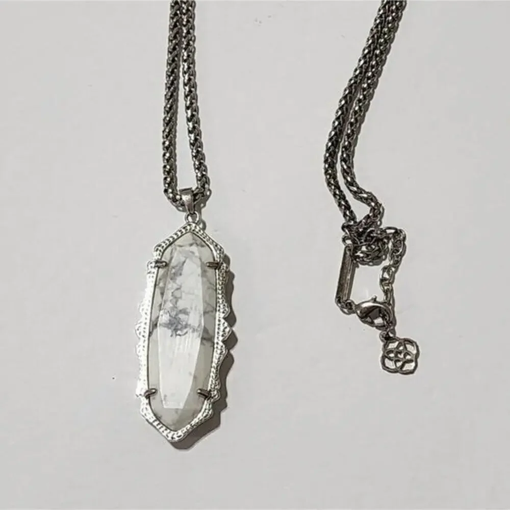Kendra‎ scott Frences silver and Howlite necklace